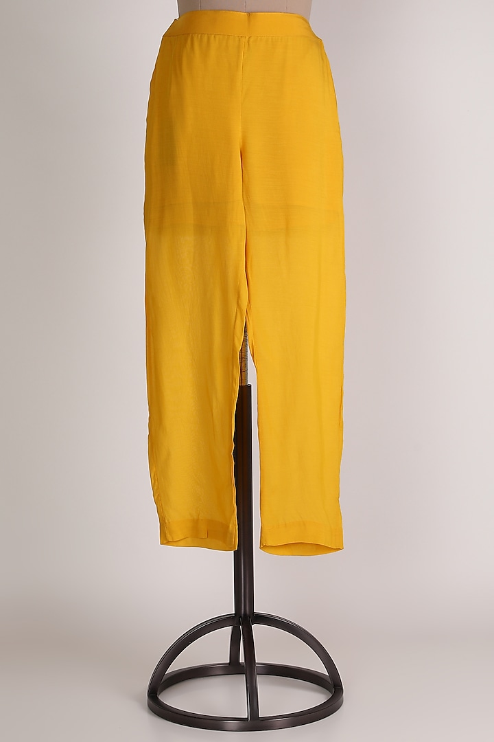 Yellow Cotton Pants by VASTRAA