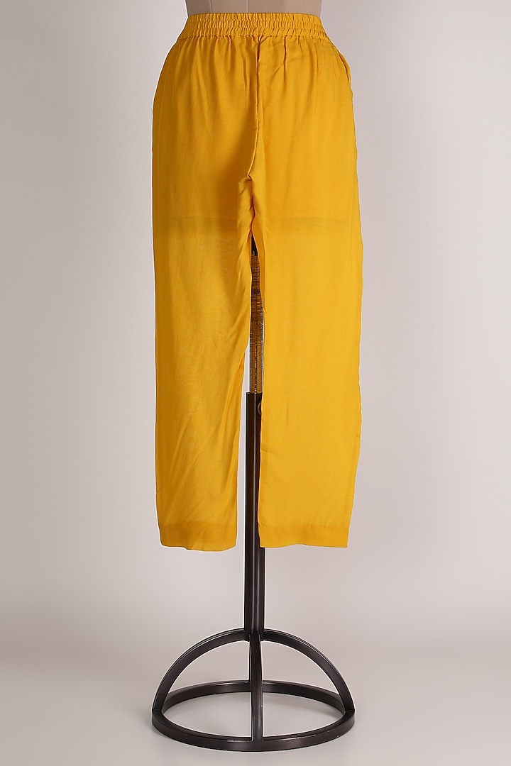 Yellow Cotton Pants by VASTRAA at Pernia's Pop Up Shop