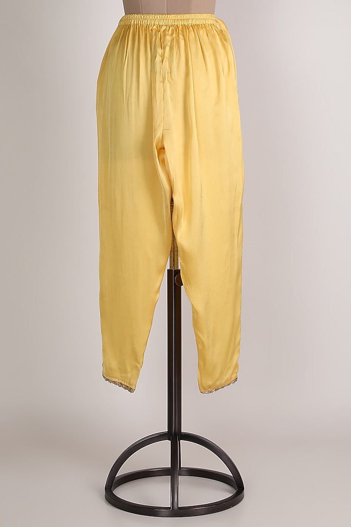 Pastel Yellow Cotton Pants by VASTRAA at Pernia's Pop Up Shop