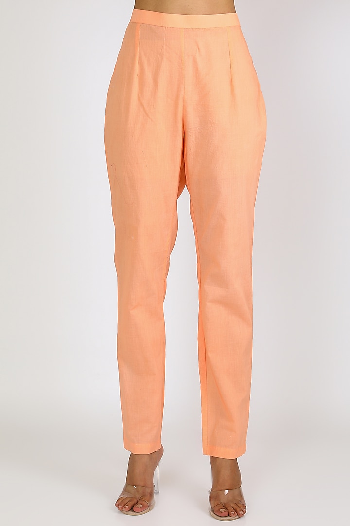 White & Orange Kurta Set by Vastraa at Pernia's Pop Up Shop