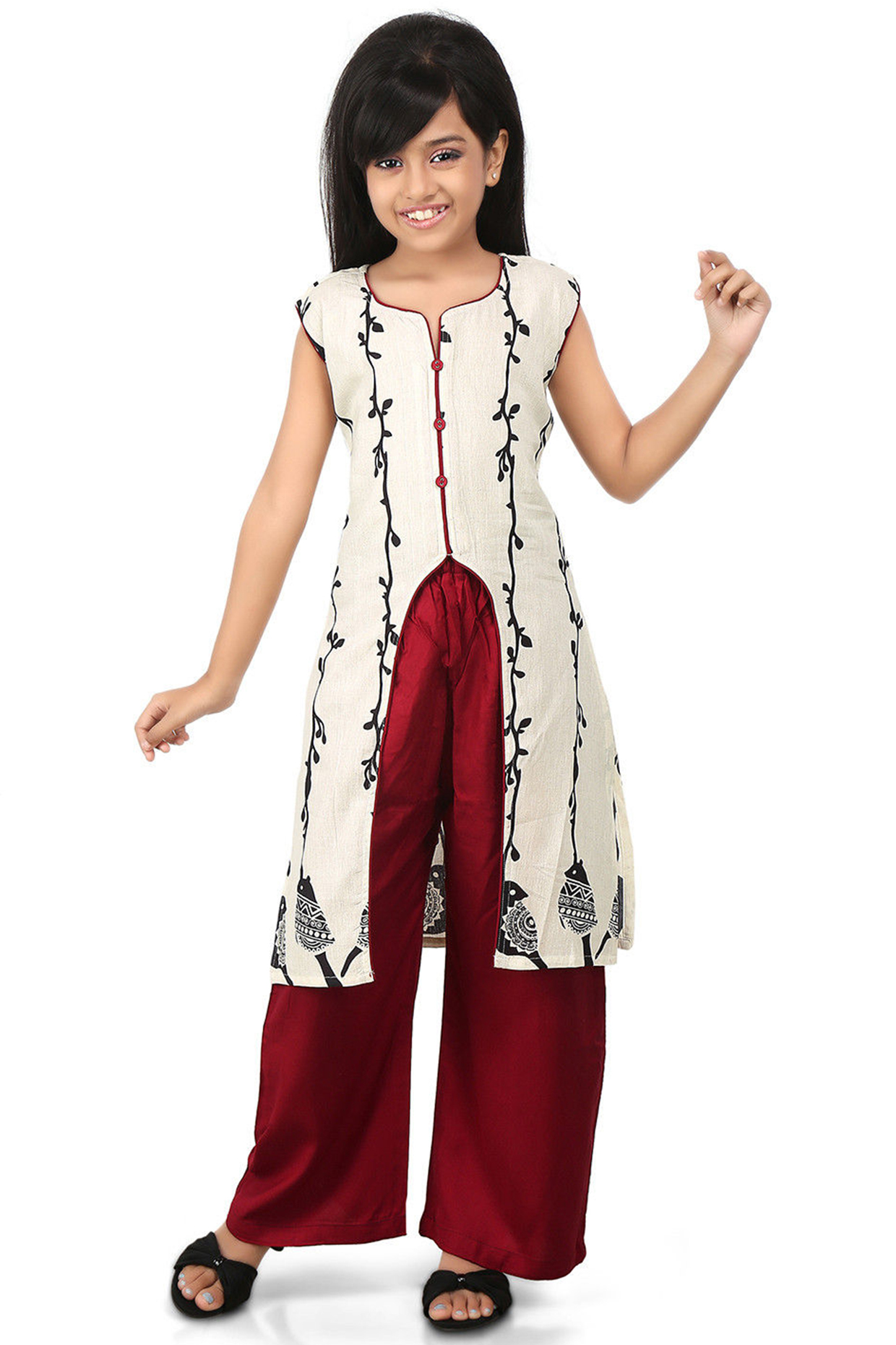 Off-White Printed Kurta Set