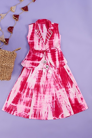 Multi-Coloured Printed Jumpsuit For Girls by Vastra Vinod