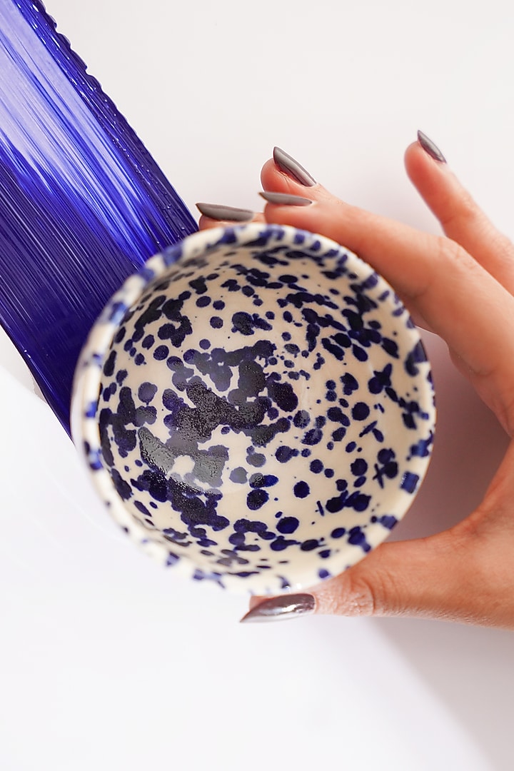 Blue & White Stoneware Soup Bowl Set by VATA LIVING at Pernia's Pop Up Shop