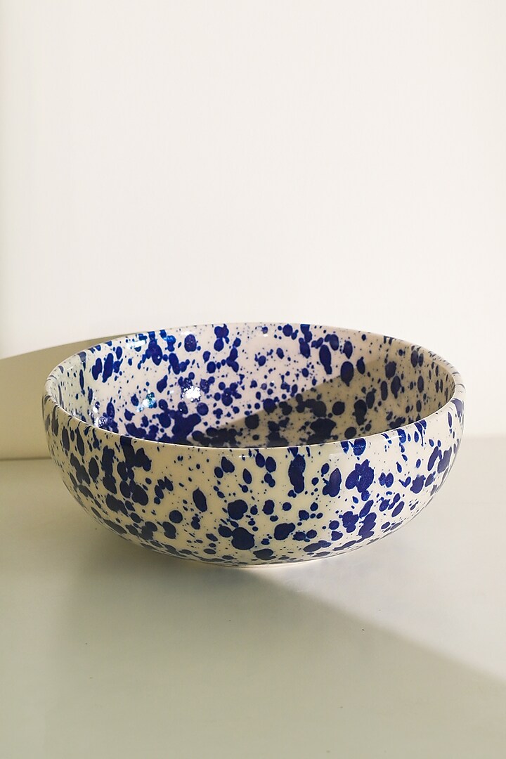 Blue & White Stoneware Dessert Bowl Set by VATA LIVING at Pernia's Pop Up Shop