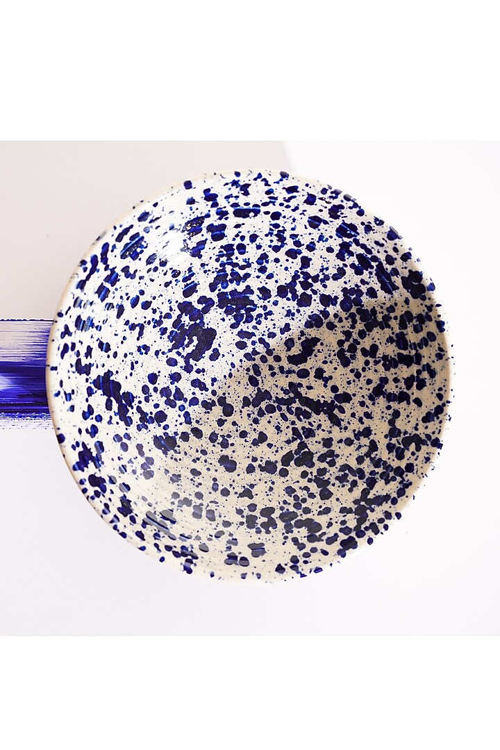 Blue & White Stoneware Deep Pasta Plate Set by VATA LIVING at Pernia's Pop Up Shop