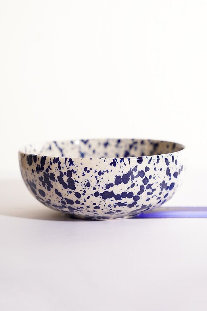 Blue & White Stoneware Serving Bowl Set by VATA LIVING at Pernia's Pop Up Shop