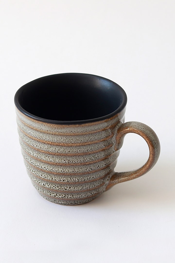Black & Biege Stoneware Tea Cup Set by VATA LIVING at Pernia's Pop Up Shop