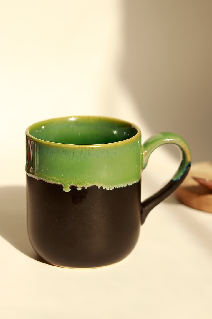Black & Green Coffee Mug Set by VATA LIVING at Pernia's Pop Up Shop