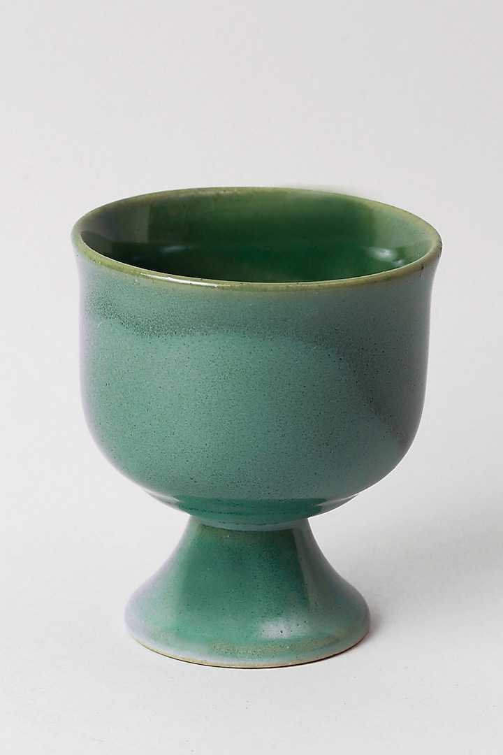 Green Stoneware Dessert Cup Set by VATA LIVING at Pernia's Pop Up Shop