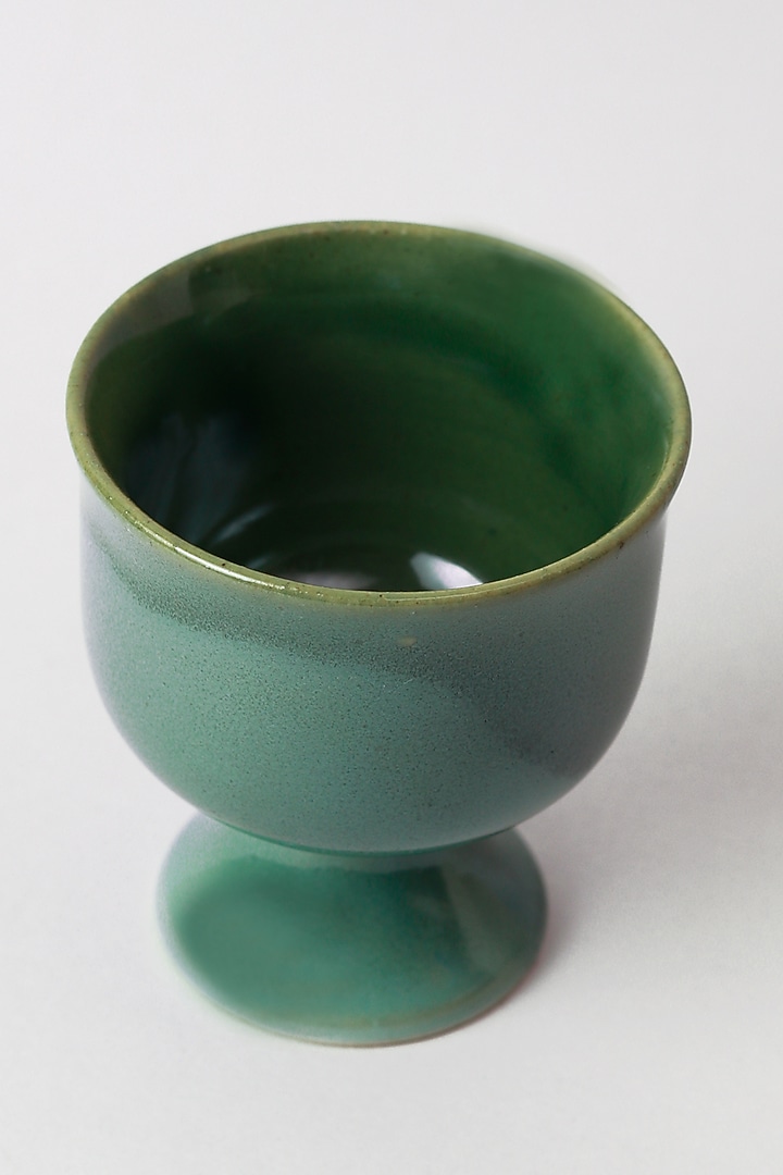Green Stoneware Dessert Cup Set by VATA LIVING at Pernia's Pop Up Shop