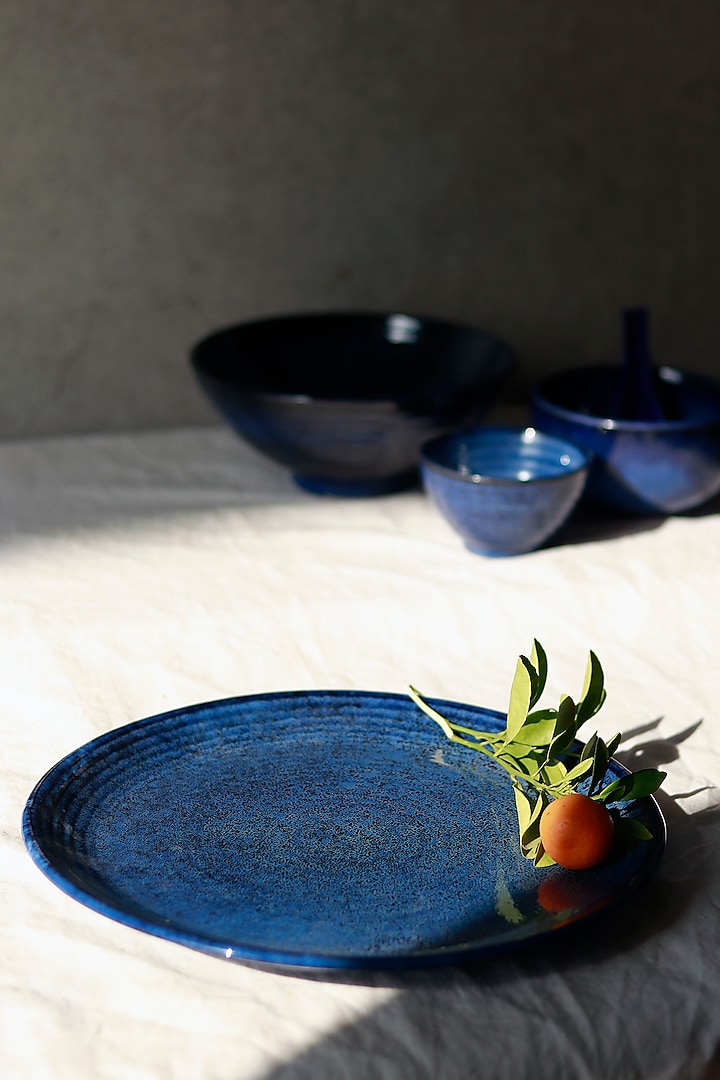 Indigo Handmade Plates (Set Of 6) by VATA LIVING