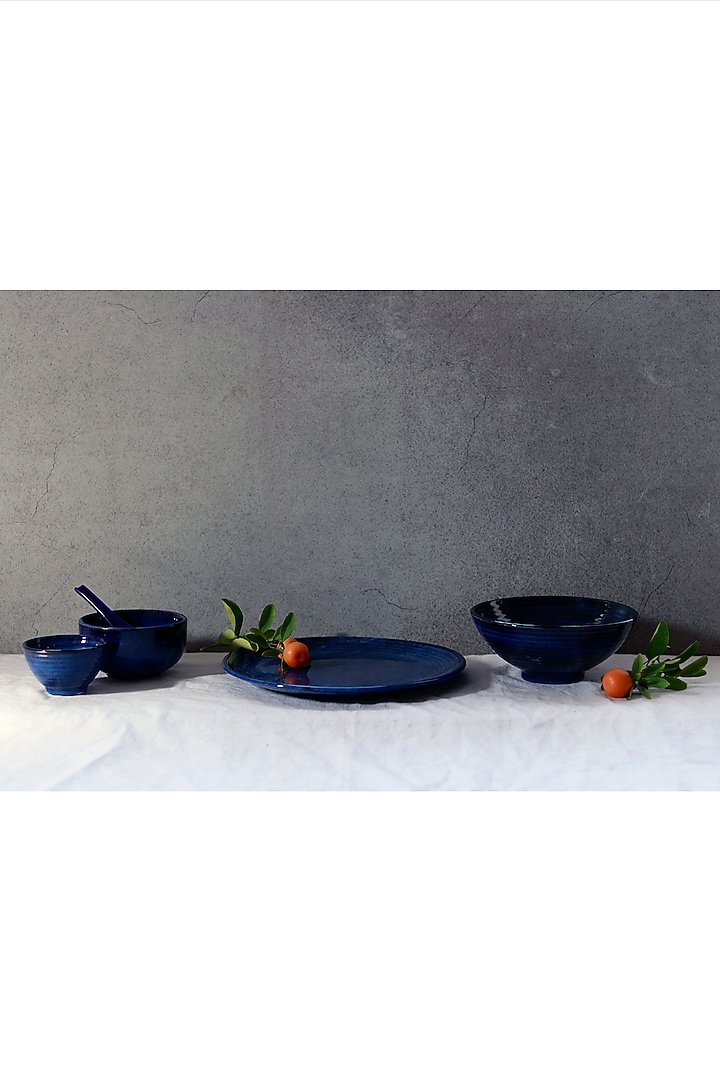 Indigo Handmade Plates (Set Of 6) by VATA LIVING at Pernia's Pop Up Shop