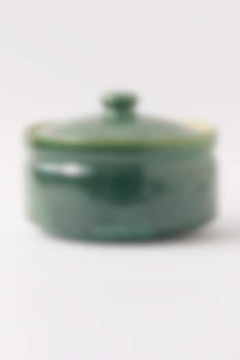 Green Stoneware Curd Setter by VATA LIVING