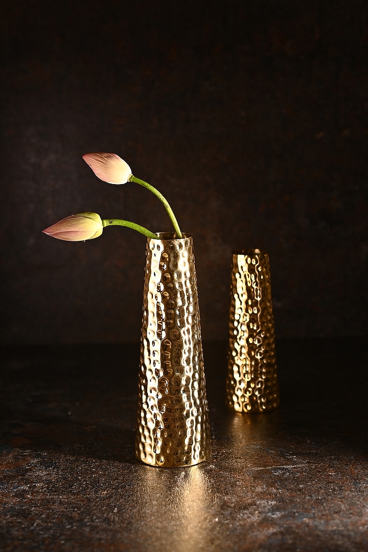 Golden Handmade Brass Vase by VATA LIVING at Pernia's Pop Up Shop