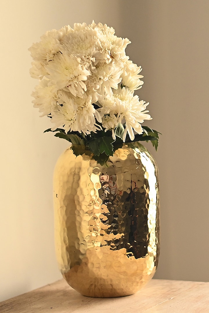 Gold Brass Orb Vase by VATA LIVING