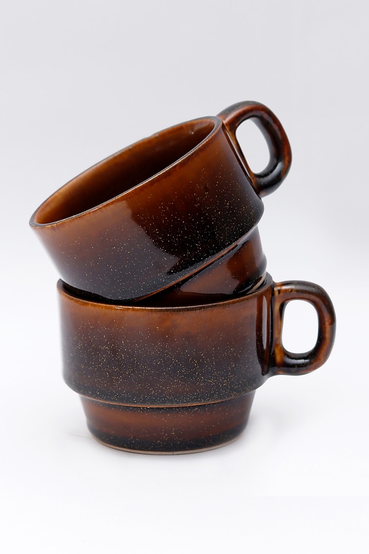 Cacao Tea Mugs (Set of 2) by VATA LIVING at Pernia's Pop Up Shop