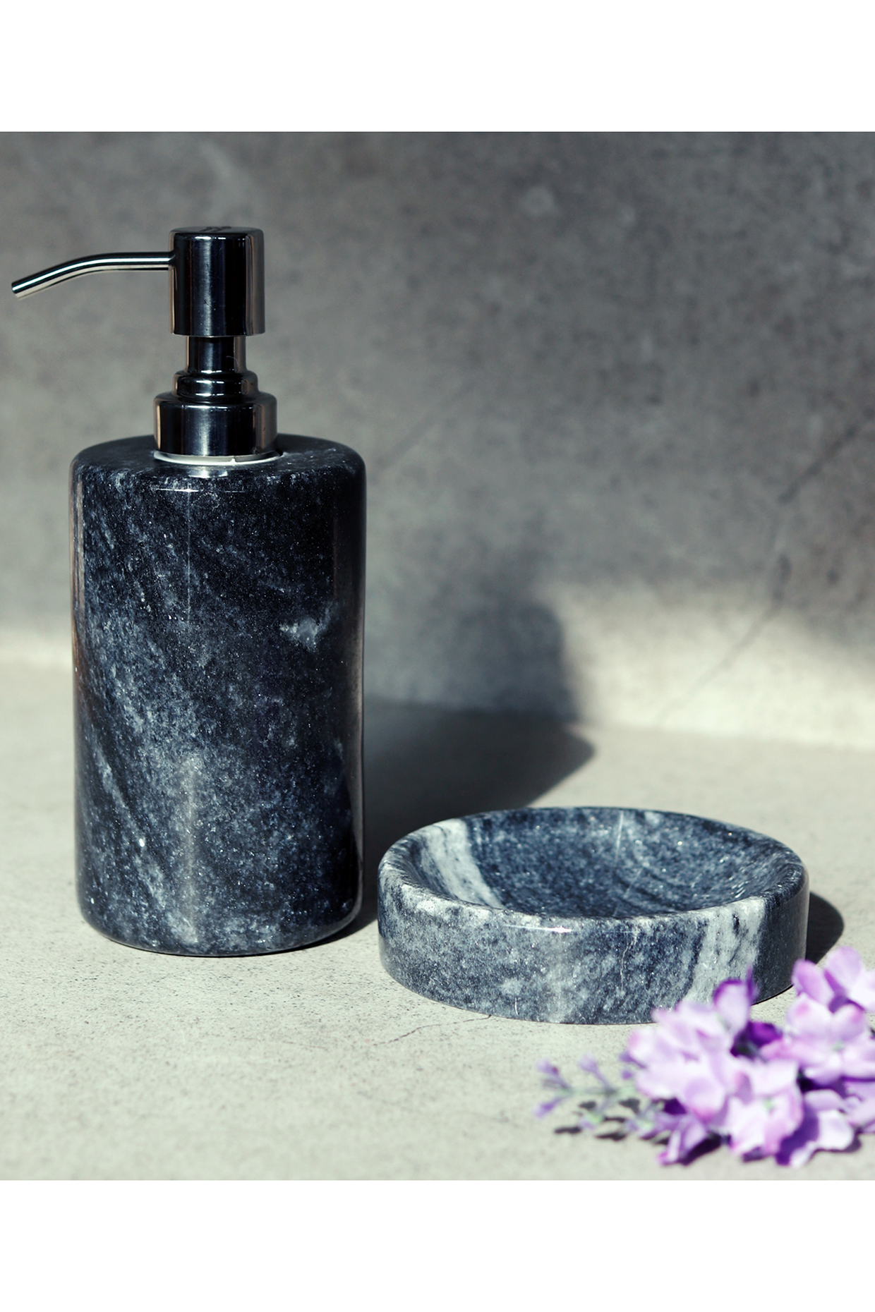 Black Marble Bathroom Set by VATA LIVING