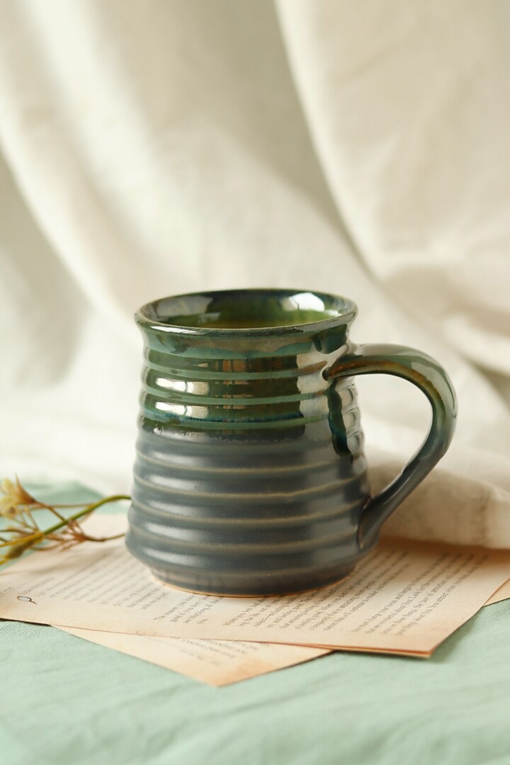Grren & Blue Minar Coffee Mugs (Set of 2) by VATA LIVING at Pernia's Pop Up Shop