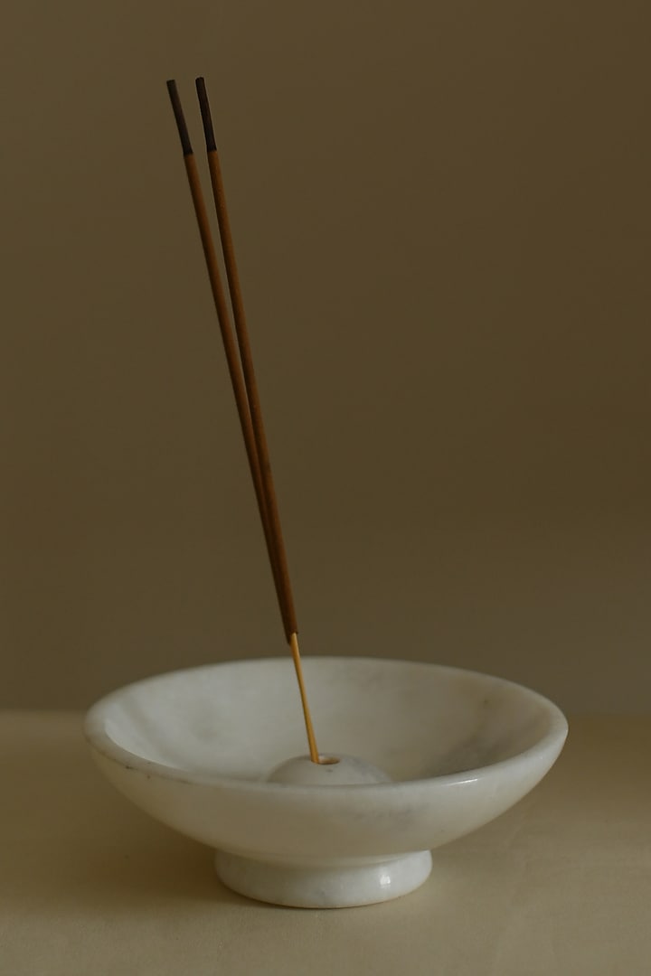 White Marble Incense Holder by VATA LIVING at Pernia's Pop Up Shop