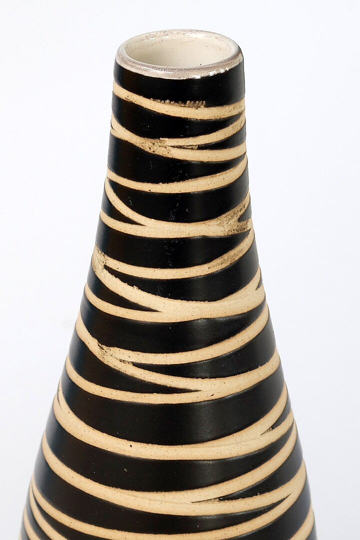 Black Stoneware Vase by VATA LIVING at Pernia's Pop Up Shop