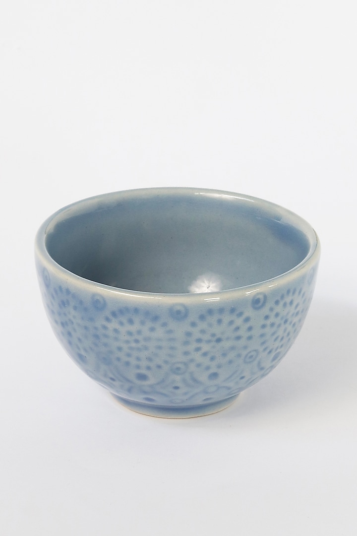 Light Blue Stoneware Bowls (Set of 2) by VATA LIVING at Pernia's Pop Up Shop