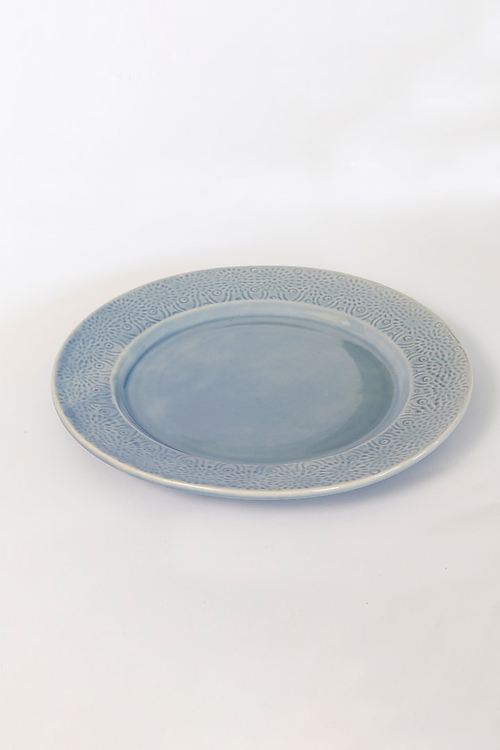 Light Blue Stoneware Dinner Plates (Set of 2) by VATA LIVING