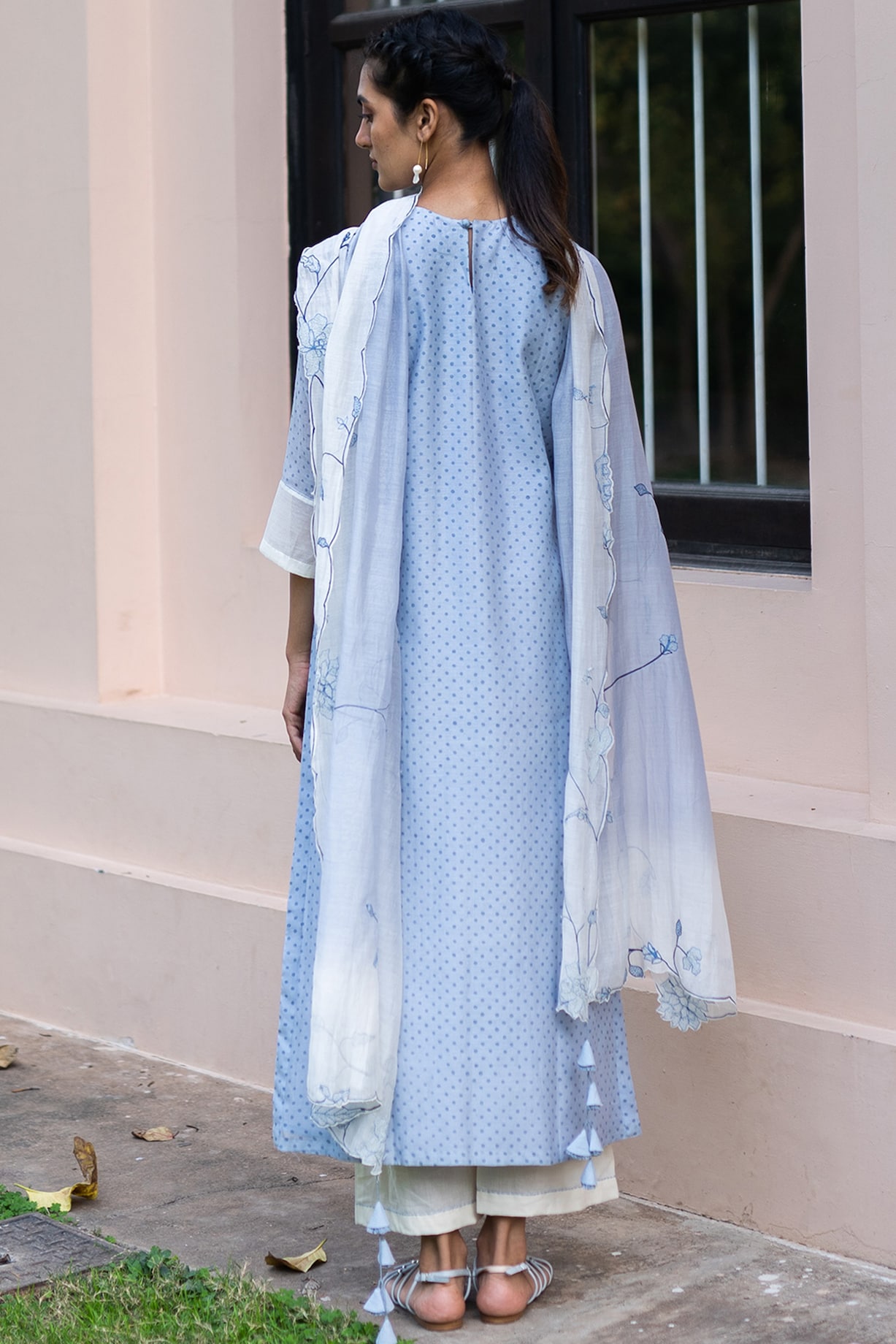 Powder Blue Embroidered Kurta Set