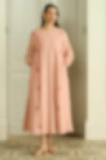 Blossom Muslin Cotton Floral Printed & Embroidered Summer Dress by Vaayu at Pernia's Pop Up Shop