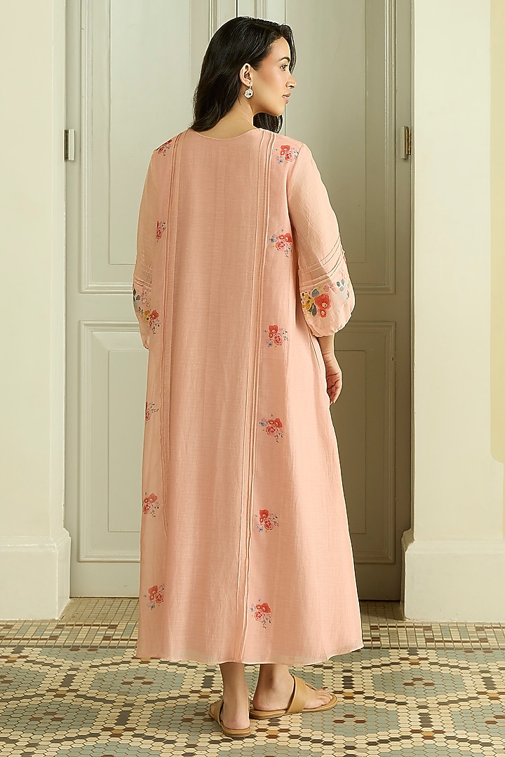 Blossom Muslin Cotton Floral Printed & Embroidered Summer Dress by Vaayu at Pernia's Pop Up Shop