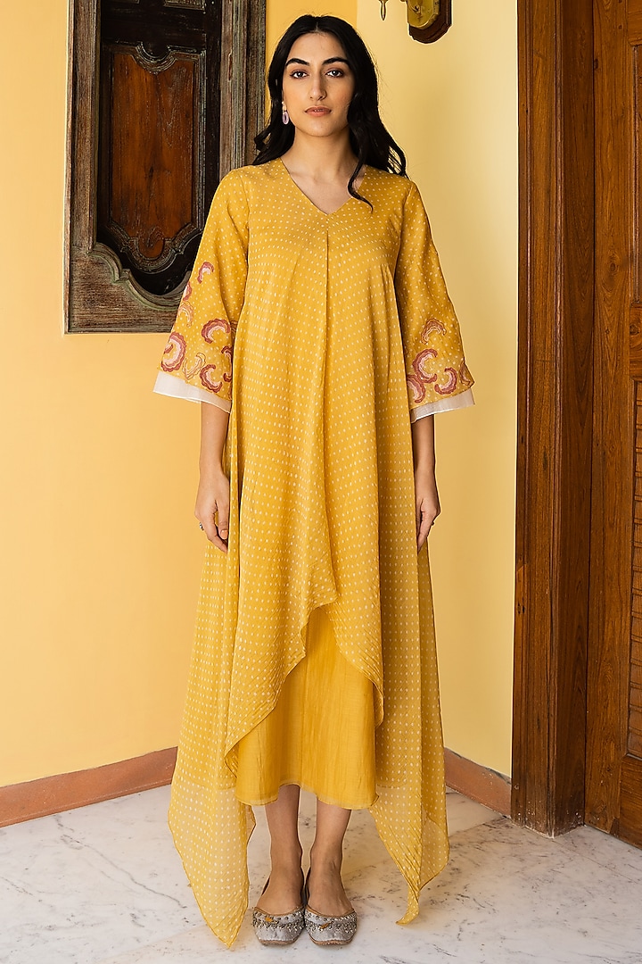 Tuscany Cotton Embroidered Dress by Vaayu