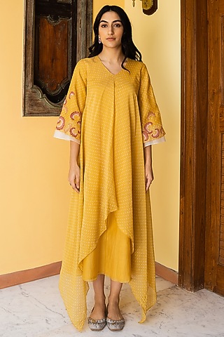 Tuscany Cotton Embroidered Dress by Vaayu