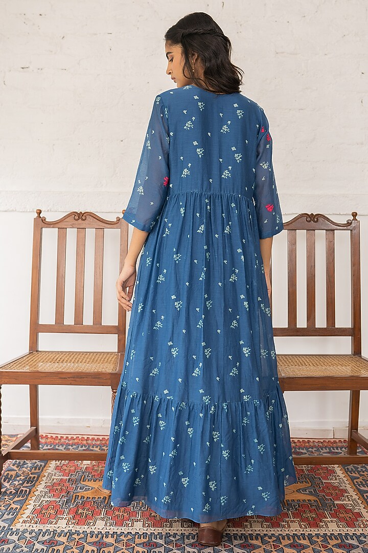 Sapphire Embroidered & Printed Jacket Dress Design by Vaayu at Pernia's Pop  Up Shop 2026