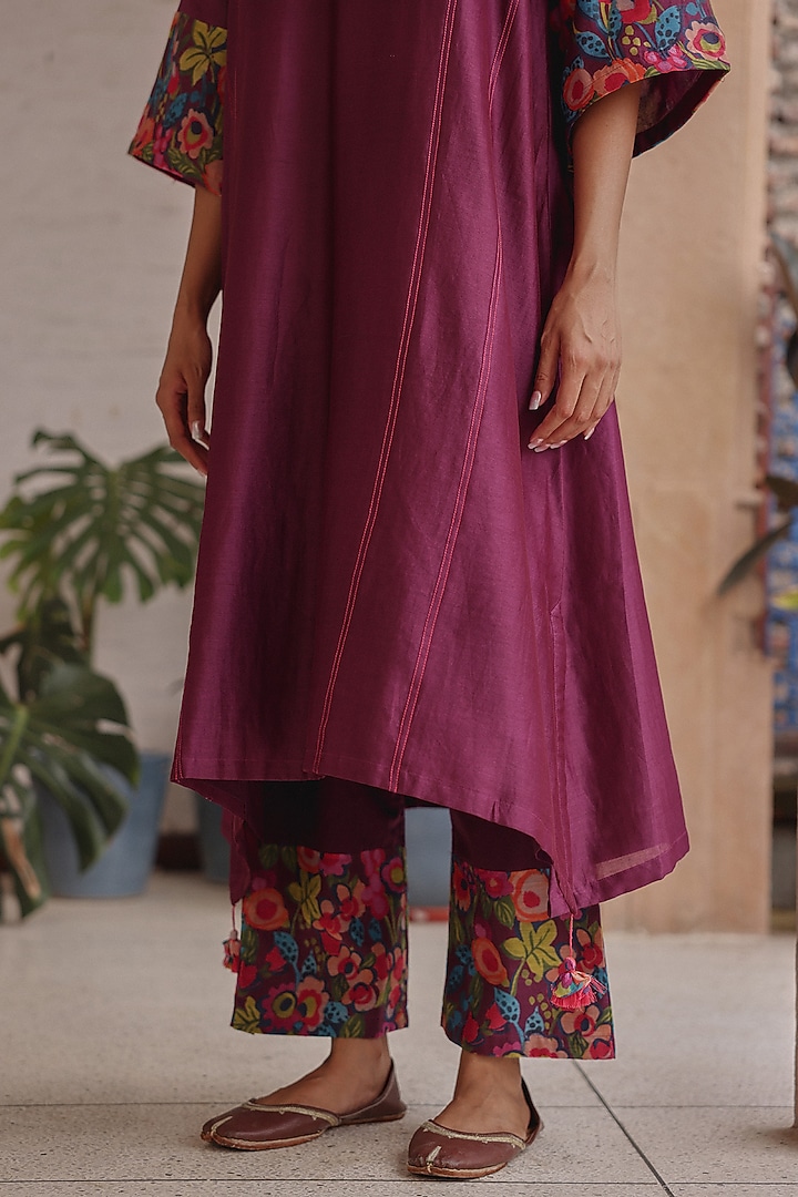 Amethyst Giza Silk Printed Co-Ord Set by Vaayu at Pernia's Pop Up Shop