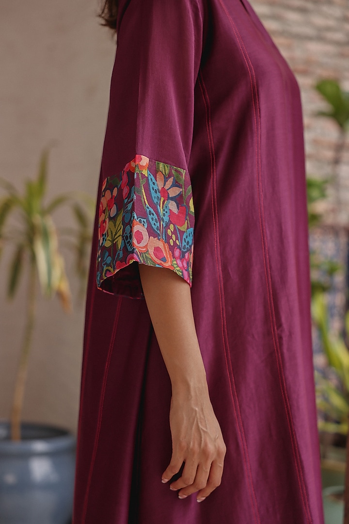 Amethyst Giza Silk Printed Co-Ord Set by Vaayu at Pernia's Pop Up Shop