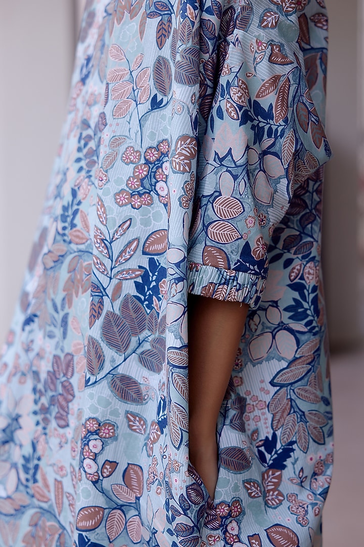Sage Muslin Cotton Floral Printed Co-Ord Set by Vaayu at Pernia's Pop Up Shop