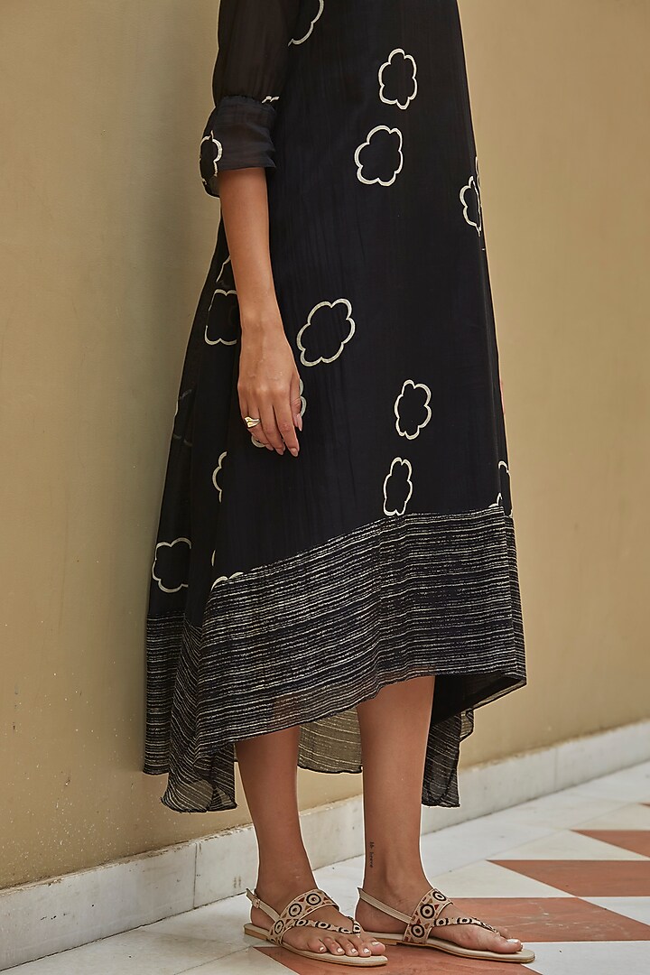 Onyx Floral Printed Midi Summer Dress by Vaayu at Pernia's Pop Up Shop