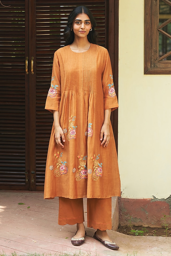 Marigold Muslin Cotton Floral Co-Ord Set by Vaayu at Pernia's Pop Up Shop