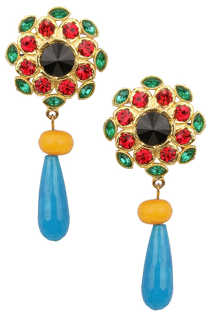 Red and green stone earrings Clearance