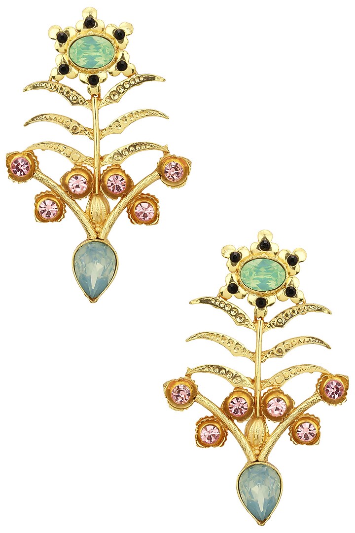 Rose gold plated gulaab earrings available only at Pernia's Pop Up Shop.