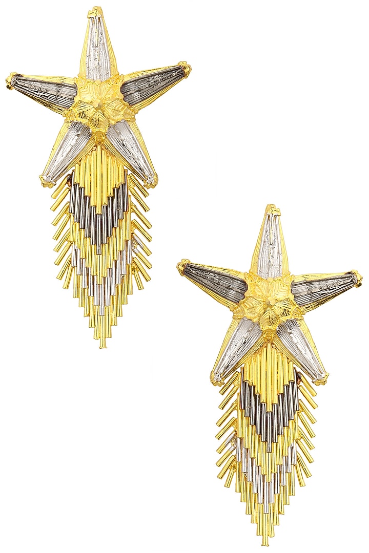 Gold and silver star spray earrings available only at Pernia's Pop Up Shop.