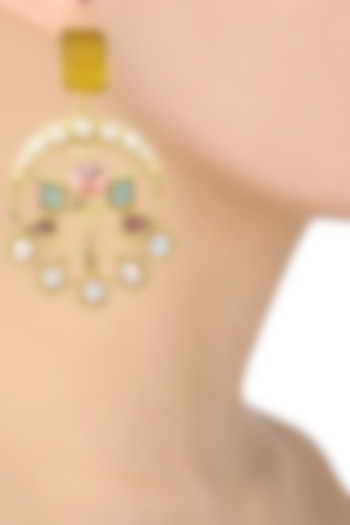 Gold plated mumtaaz earrings available only at Pernia's Pop Up Shop.