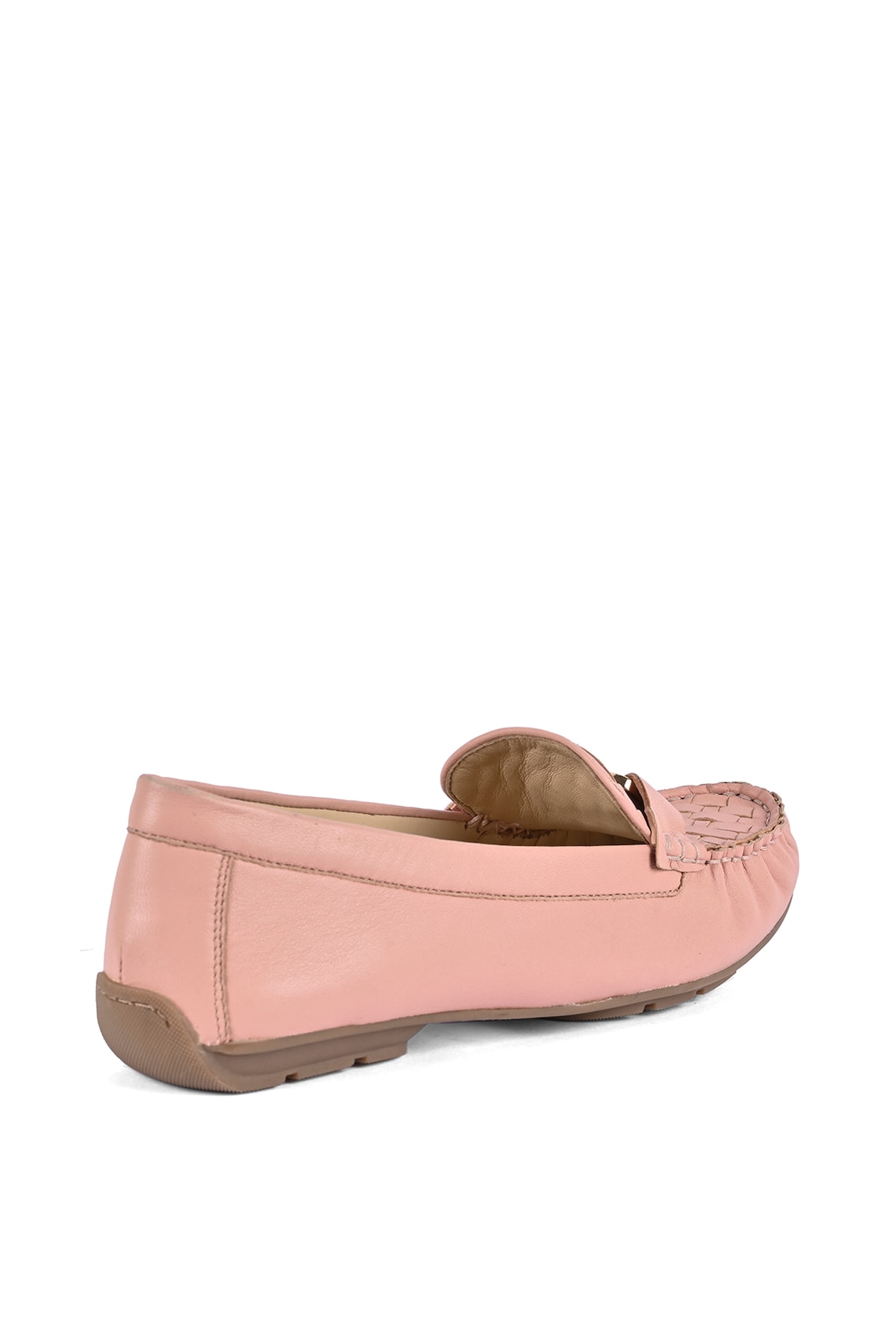 Pink Leather Moccasin Shoes Design by VANILLA MOON at Pernia's Pop Up Shop  2023