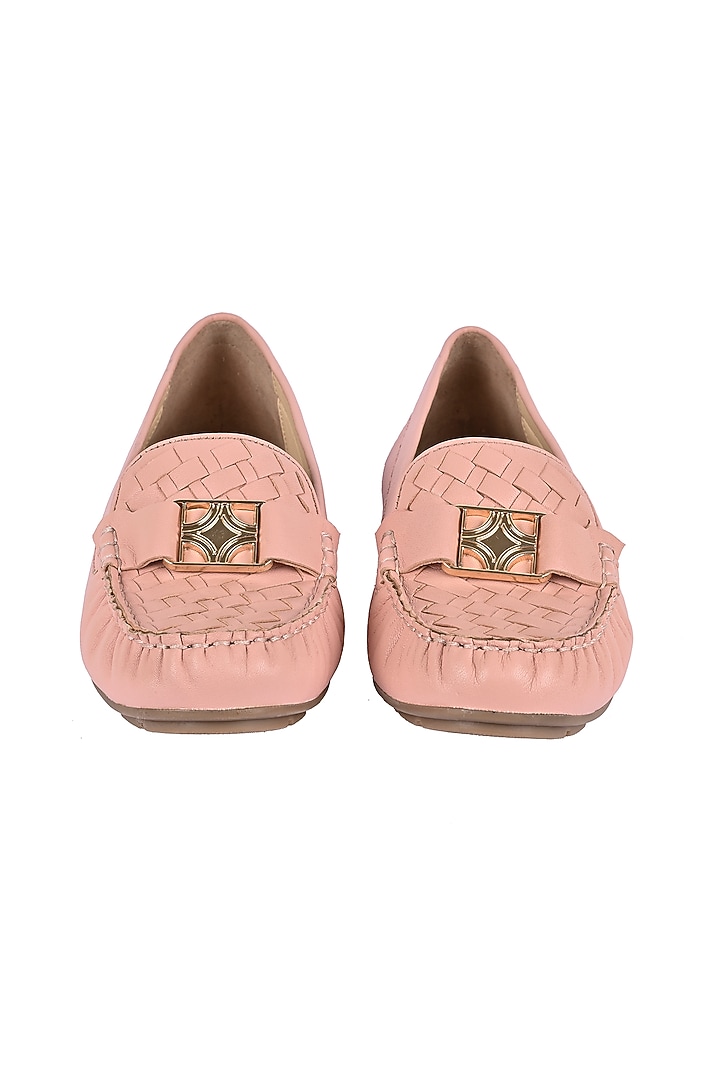 Pink Leather Moccasin Shoes by VANILLA MOON at Pernia's Pop Up Shop