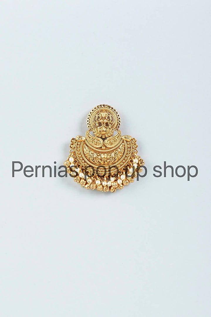 Gold Finish Dangler Earrings by VASTRAA Jewellery at Pernia's Pop Up Shop