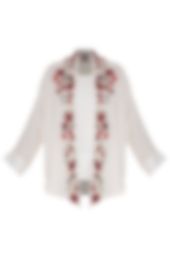 White Hand Embroidered Open Jacket With Camisole by Varsha Wadhwa at Pernia's Pop Up Shop