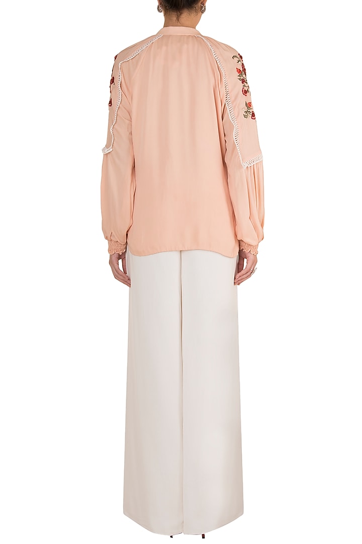 Tea Rose Embroidered Top by Varsha Wadhwa at Pernia's Pop Up Shop