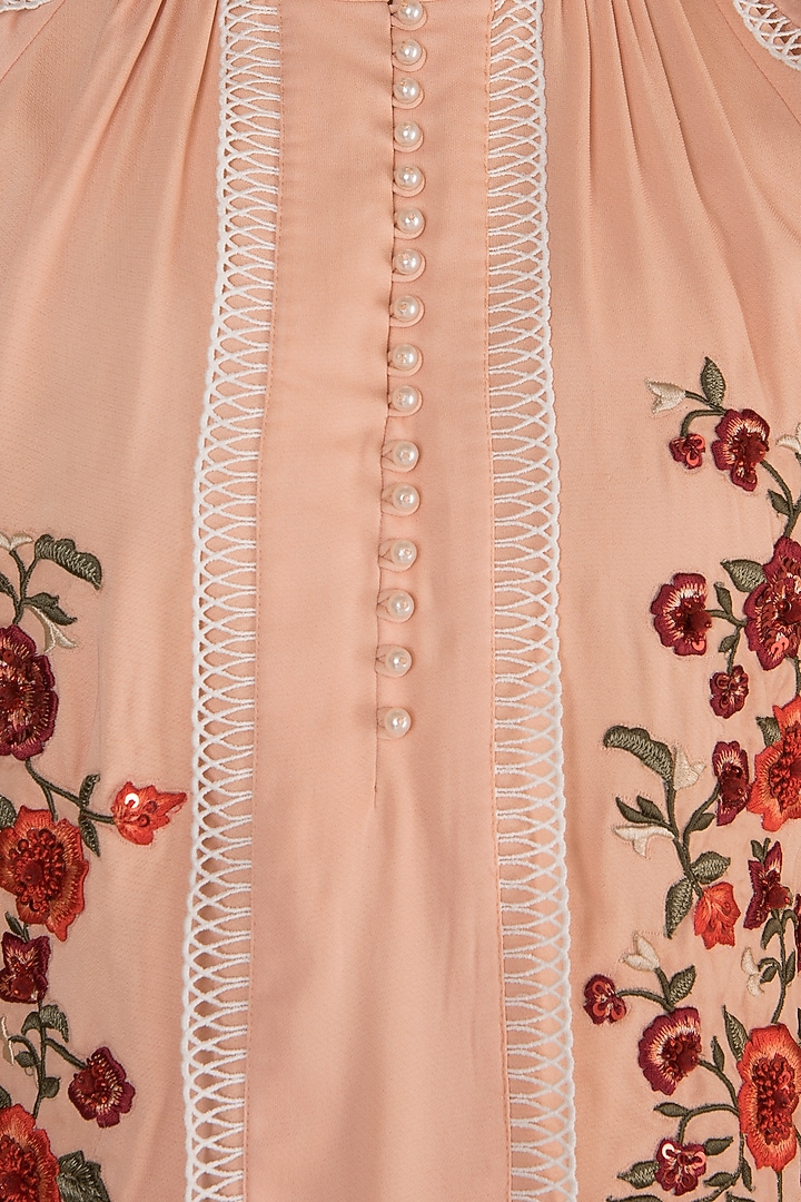 Tea Rose Embroidered Top by Varsha Wadhwa at Pernia's Pop Up Shop