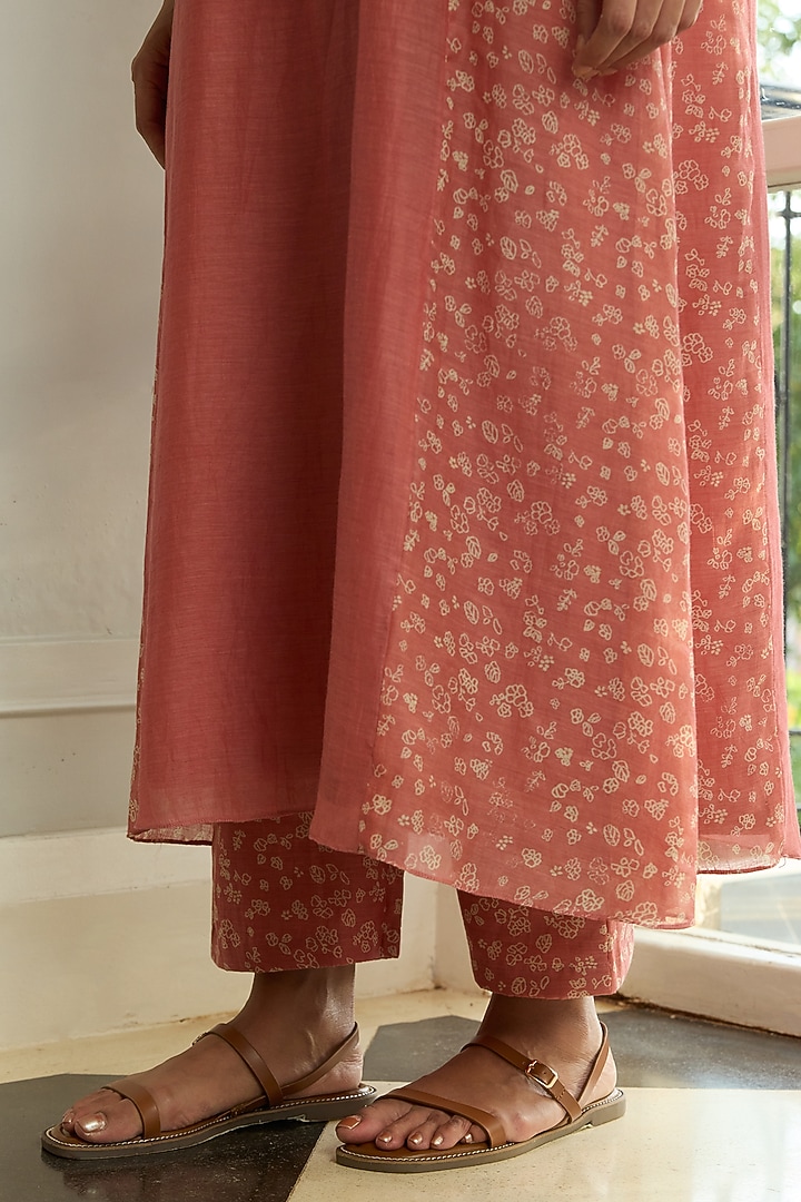 Blush Muslin Cotton Applique Embroidered & Printed Co-Ord Set by Vaayu at Pernia's Pop Up Shop