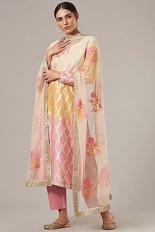 Multi-Colored Embroidered Kurta Set by Vibrance by Ananya