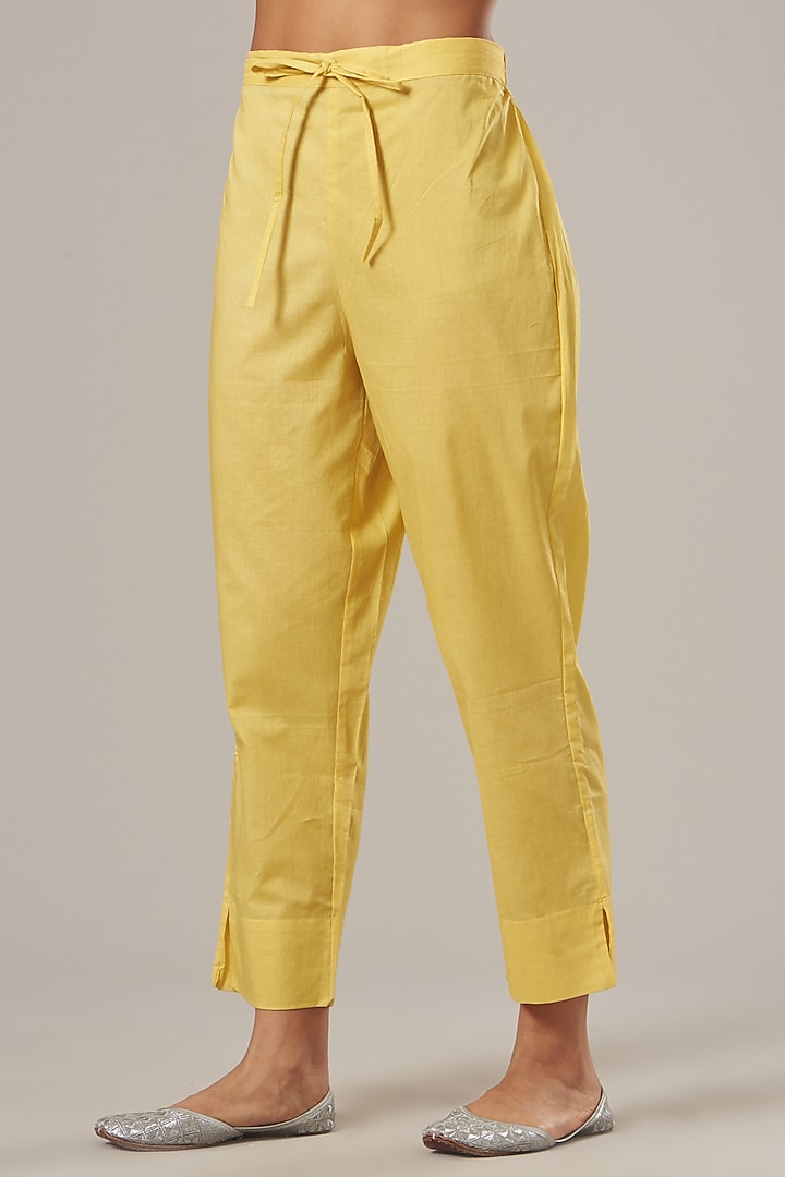 Yellow Embroidered Kurta Set by Vibrance by Ananya at Pernia's Pop Up Shop